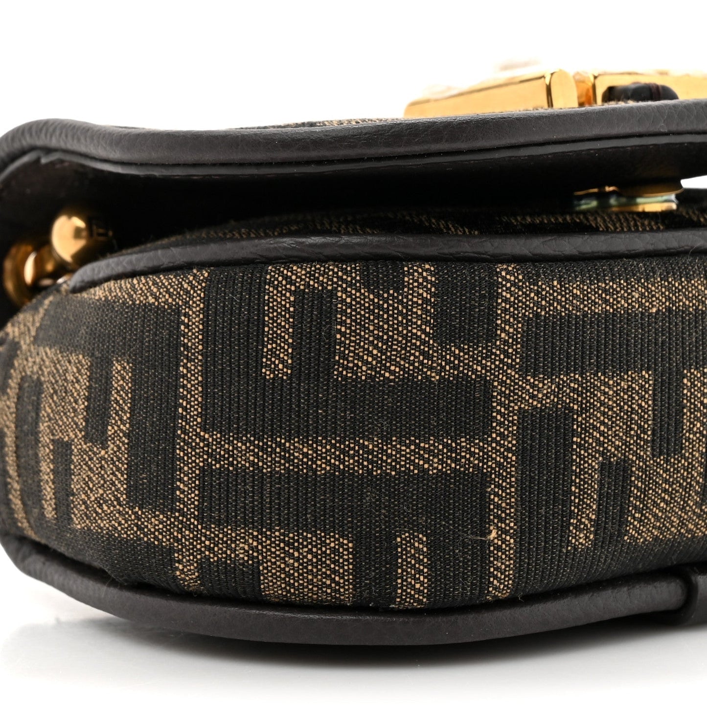 Fabric Jacquard Vitello Cher Cuoio FF 1974 Nano Fendi C'mon Tobacco Moro Ebano