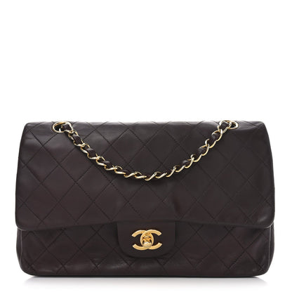 Lambskin Quilted Medium Double Flap Burgundy