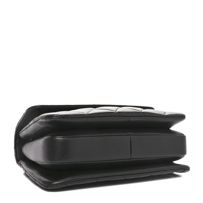 Lambskin Quilted Small Trendy CC Dual Handle Flap Bag Black