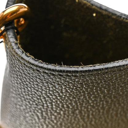 Soft Grained Calfskin Sangle Bucket Bag Light Khaki