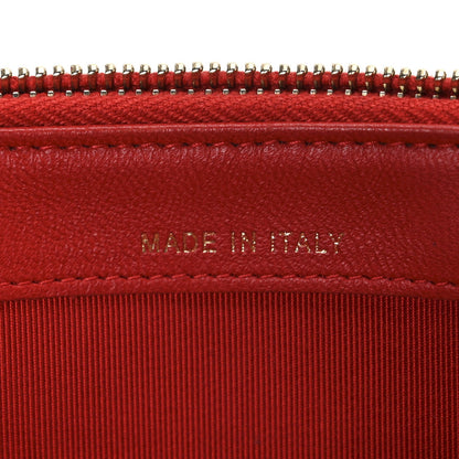 Lambskin Quilted Small Clutch With Chain Red