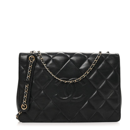 Lambskin Quilted Large Diamond CC Flap Black
