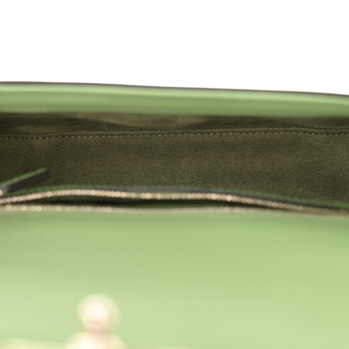 Senna Calfskin Petite GG Top Handle Shoulder Bag Green Soil Grass
