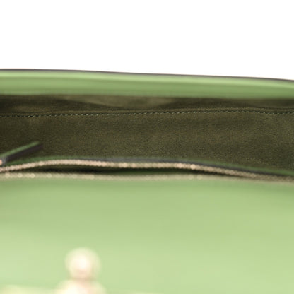 Senna Calfskin Petite GG Top Handle Shoulder Bag Green Soil Grass
