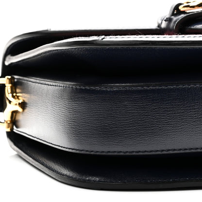 Lanzo Stretch Cord Azalea Calfskin Horsebit 1955 Shoulder Bag Lipstick Rose Blue