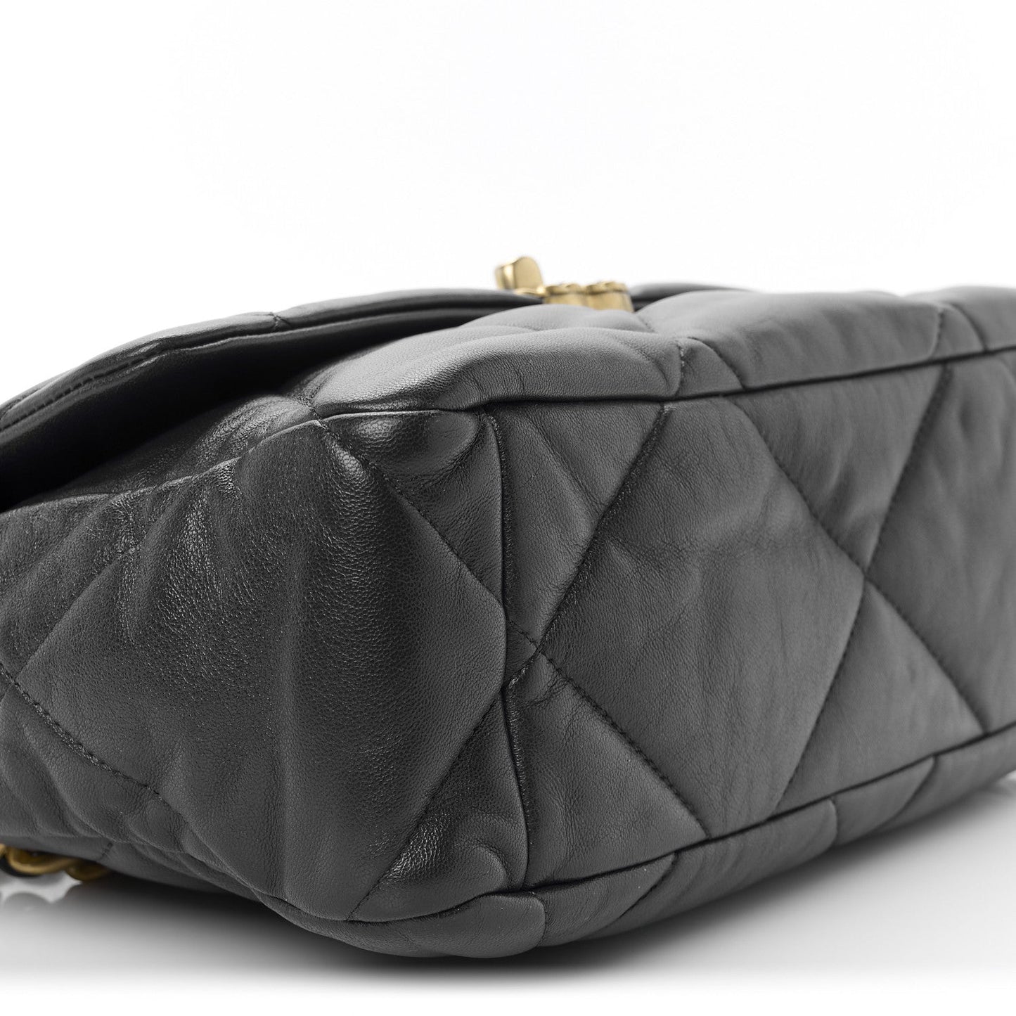 Lambskin Quilted Large Chanel 19 Flap Navy Blue