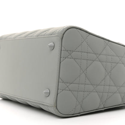 Ultra Matte Calfskin Cannage Medium Lady Dior Grey Stone