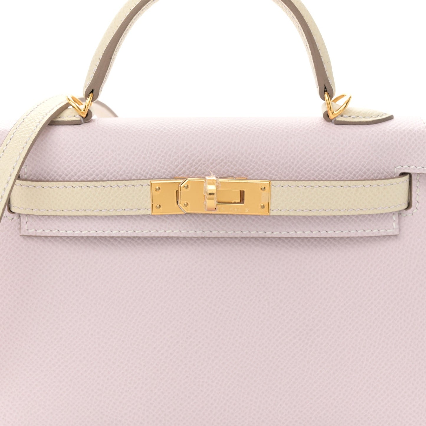 Epsom Horseshoe Mini Kelly Sellier 20 Mauve Pale Craie