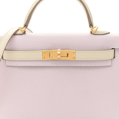Epsom Horseshoe Mini Kelly Sellier 20 Mauve Pale Craie