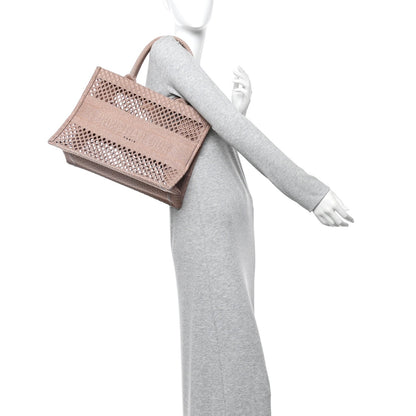 Mesh Embroidered Medium Book Tote Clay