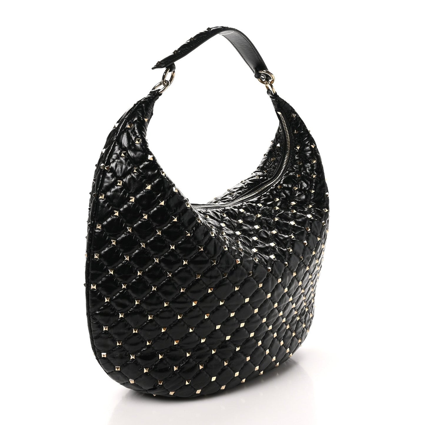 Nappa Rockstud Spike Hobo Black