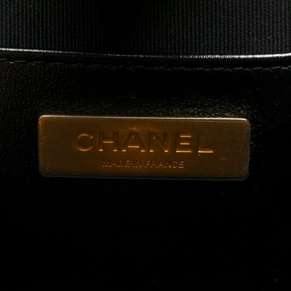 Shiny Lambskin Quilted Mini Cocodoc Top Handle Bag Black