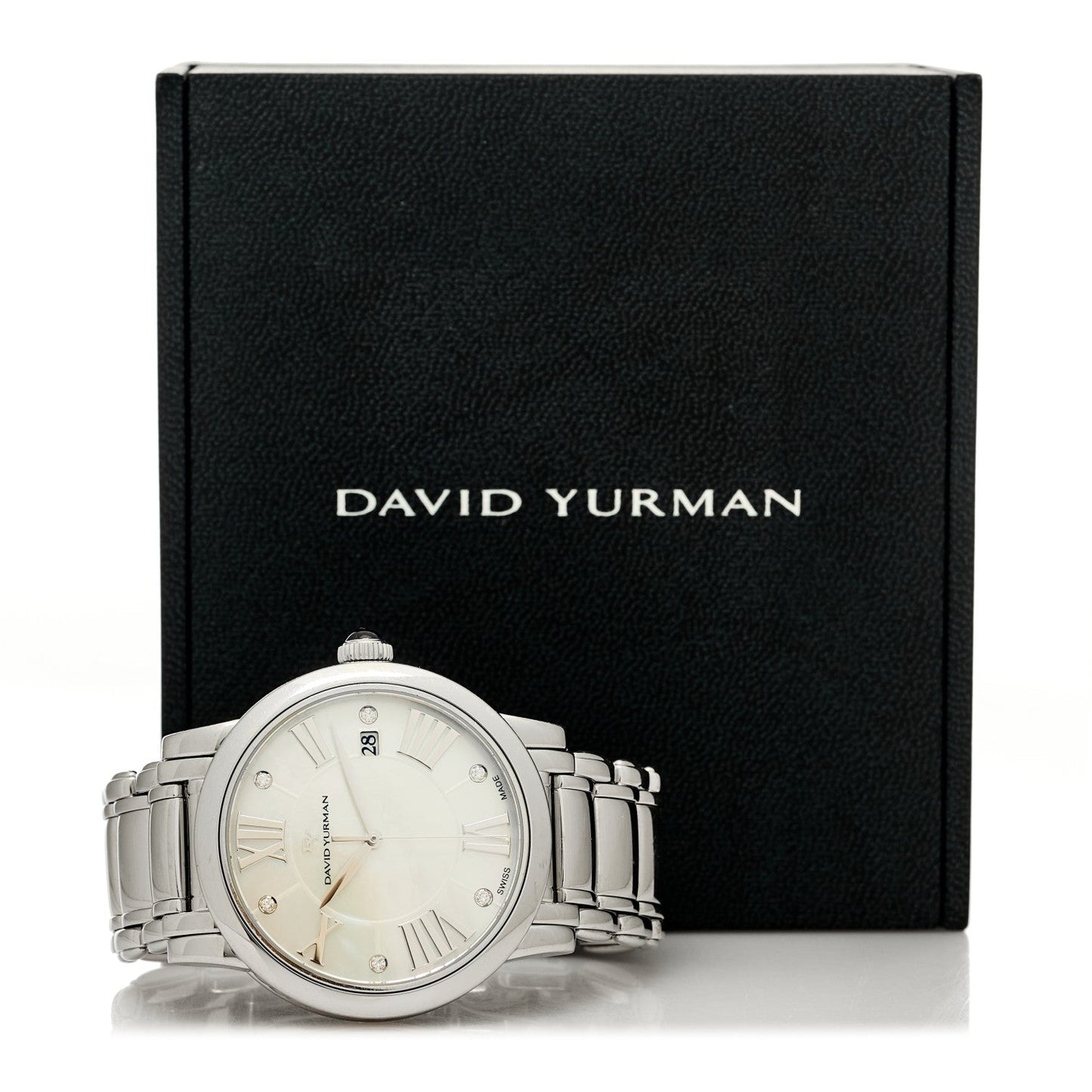 Stainless Steel Diamond Mother of Pearl 38mm Classic Quartz Watch