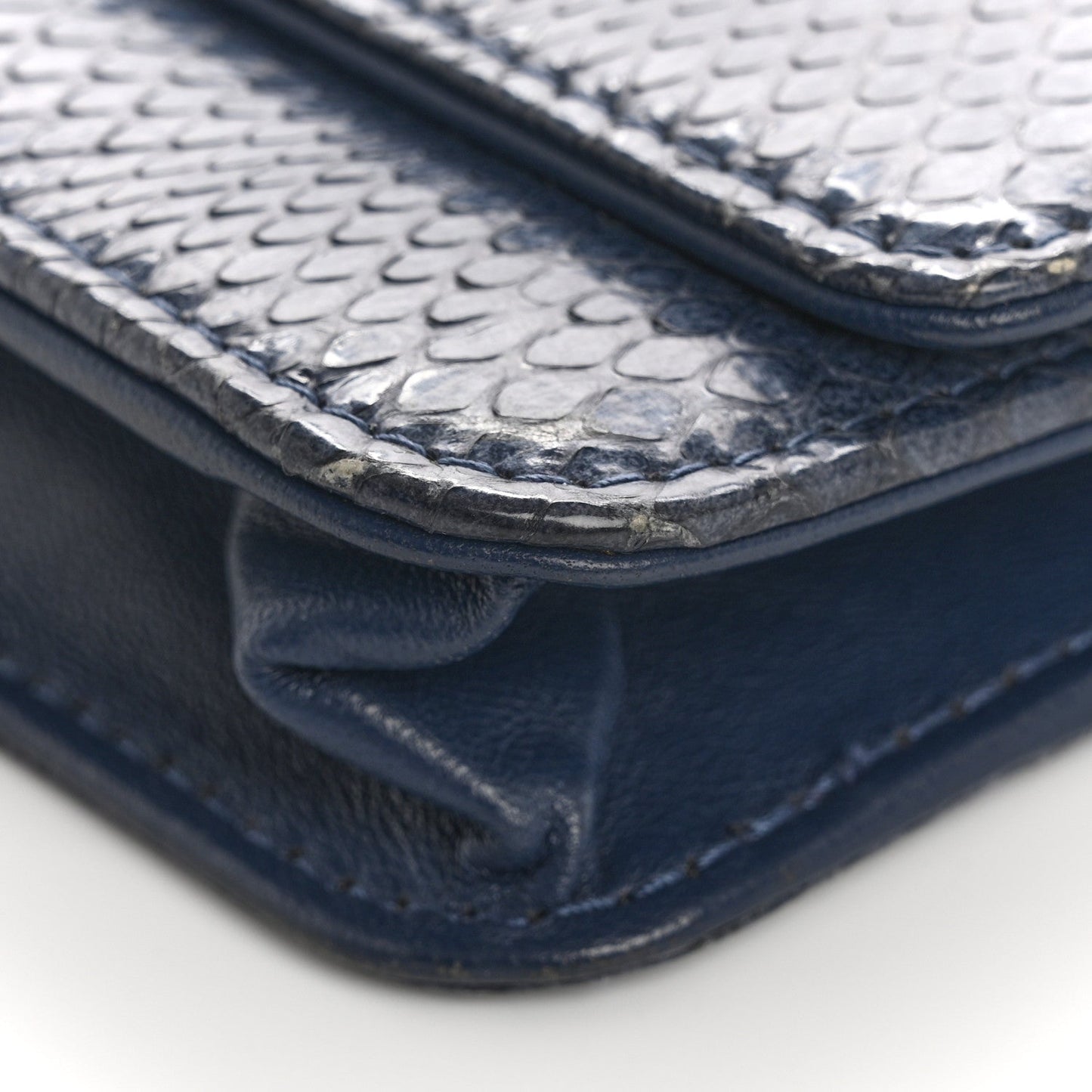 Snakeskin Wallet On Chain WOC Blue