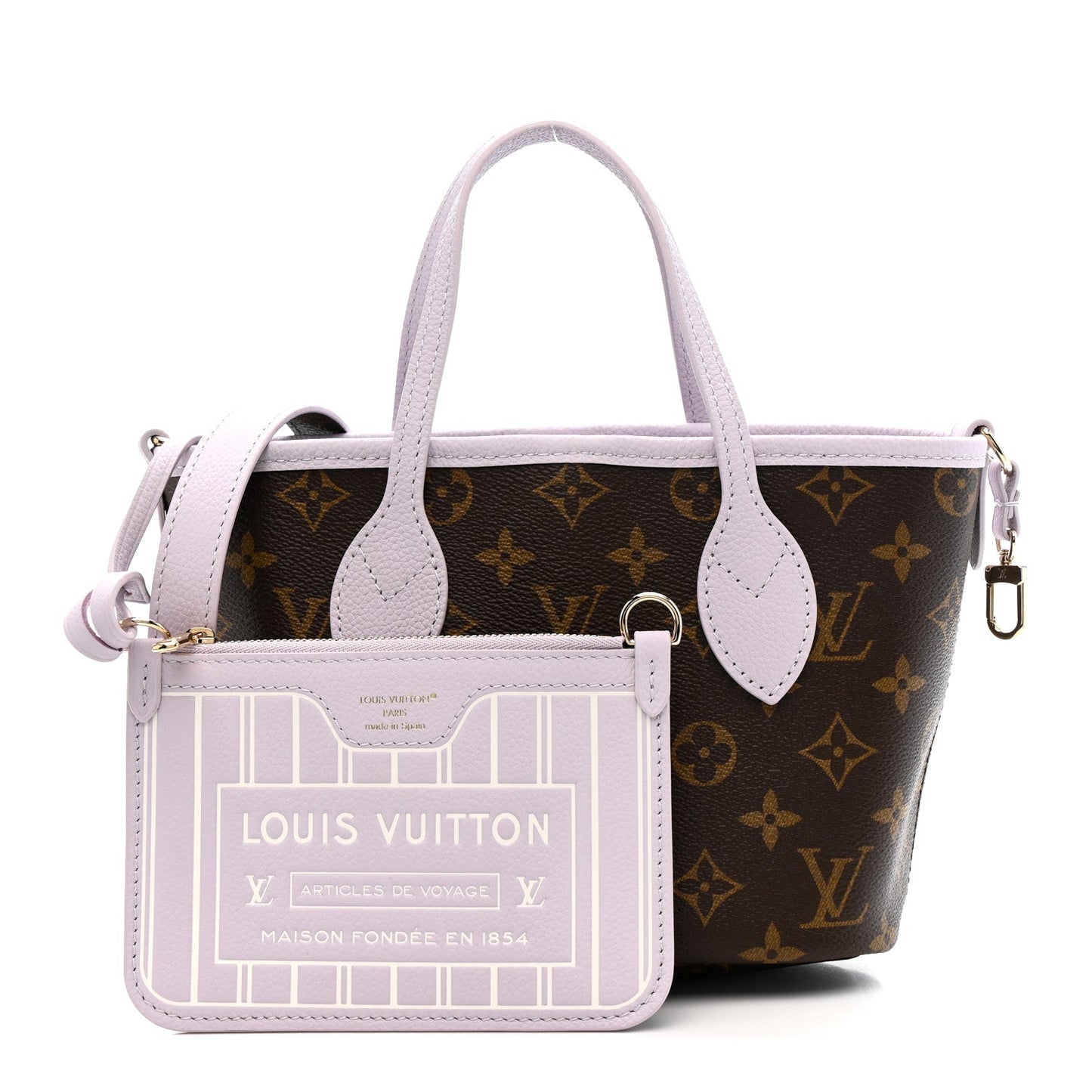 Monogram Neverfull Inside Out Bandouliere BB Misty Lilac