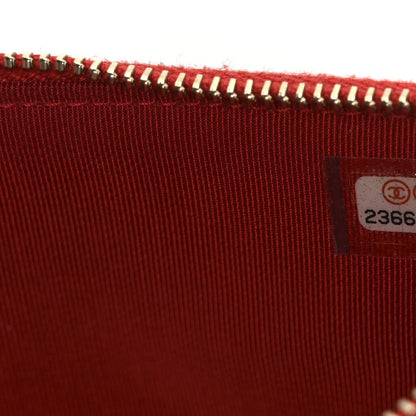 Lambskin Quilted Small Clutch With Chain Red
