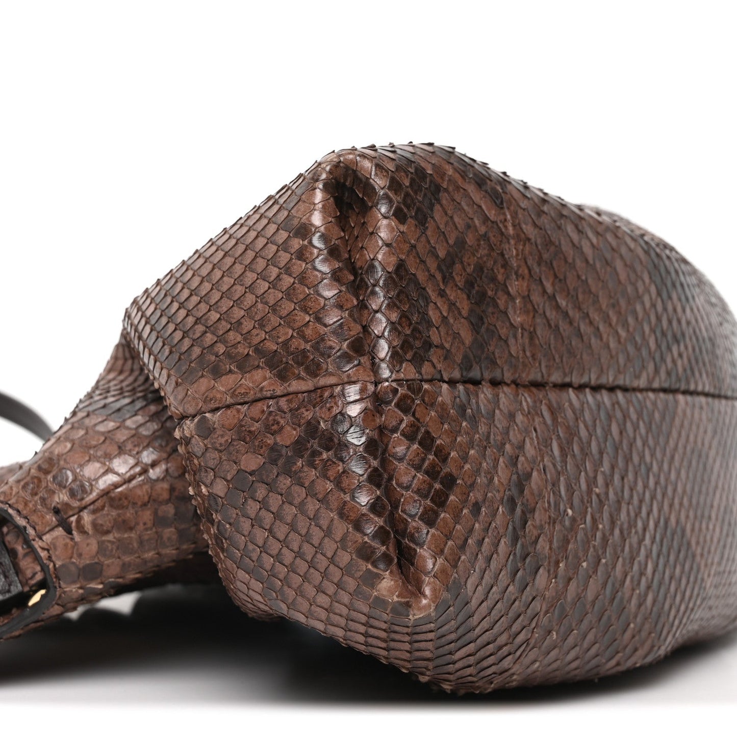 Snakeskin Small Dumpling Soft Bag Testa di Moro