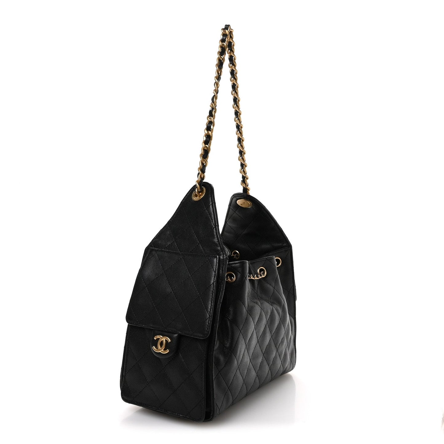 Caviar Quilted Small Chanel 25 Handbag Black