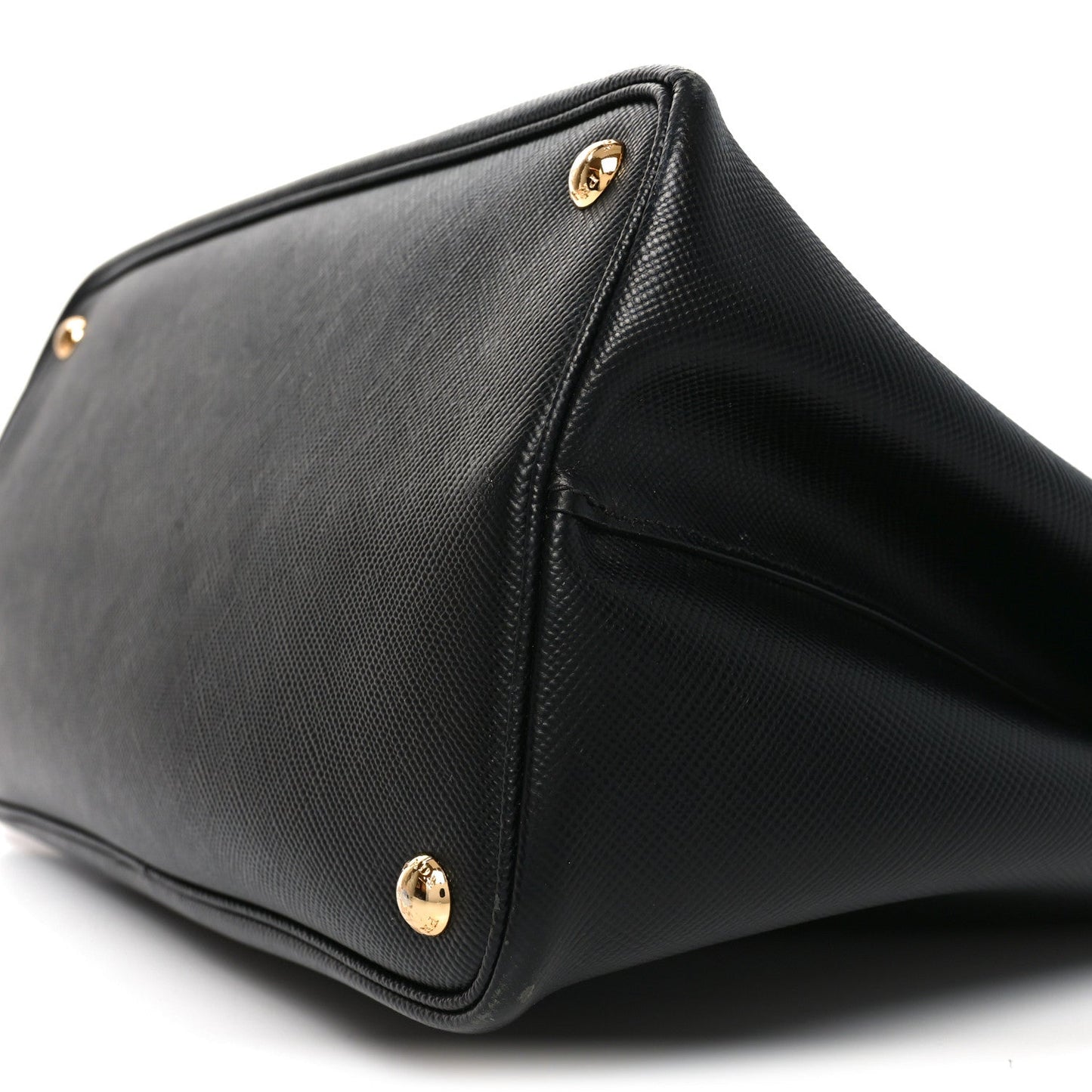Saffiano Cuir Large Double Bag Black Fuoco