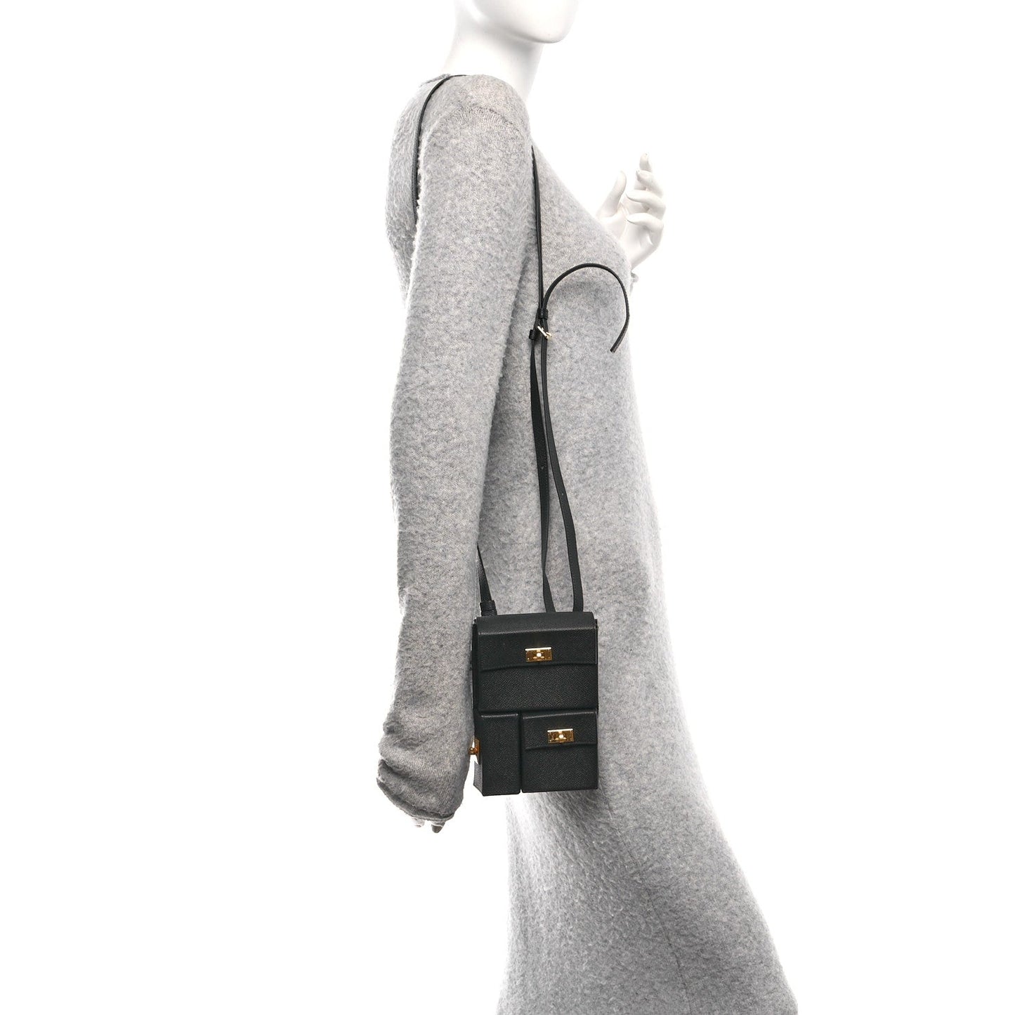Epsom Kelly Multi Pocket Pochette To Go Black