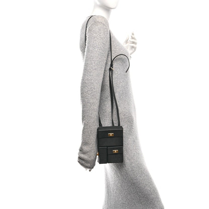Epsom Kelly Multi Pocket Pochette To Go Black