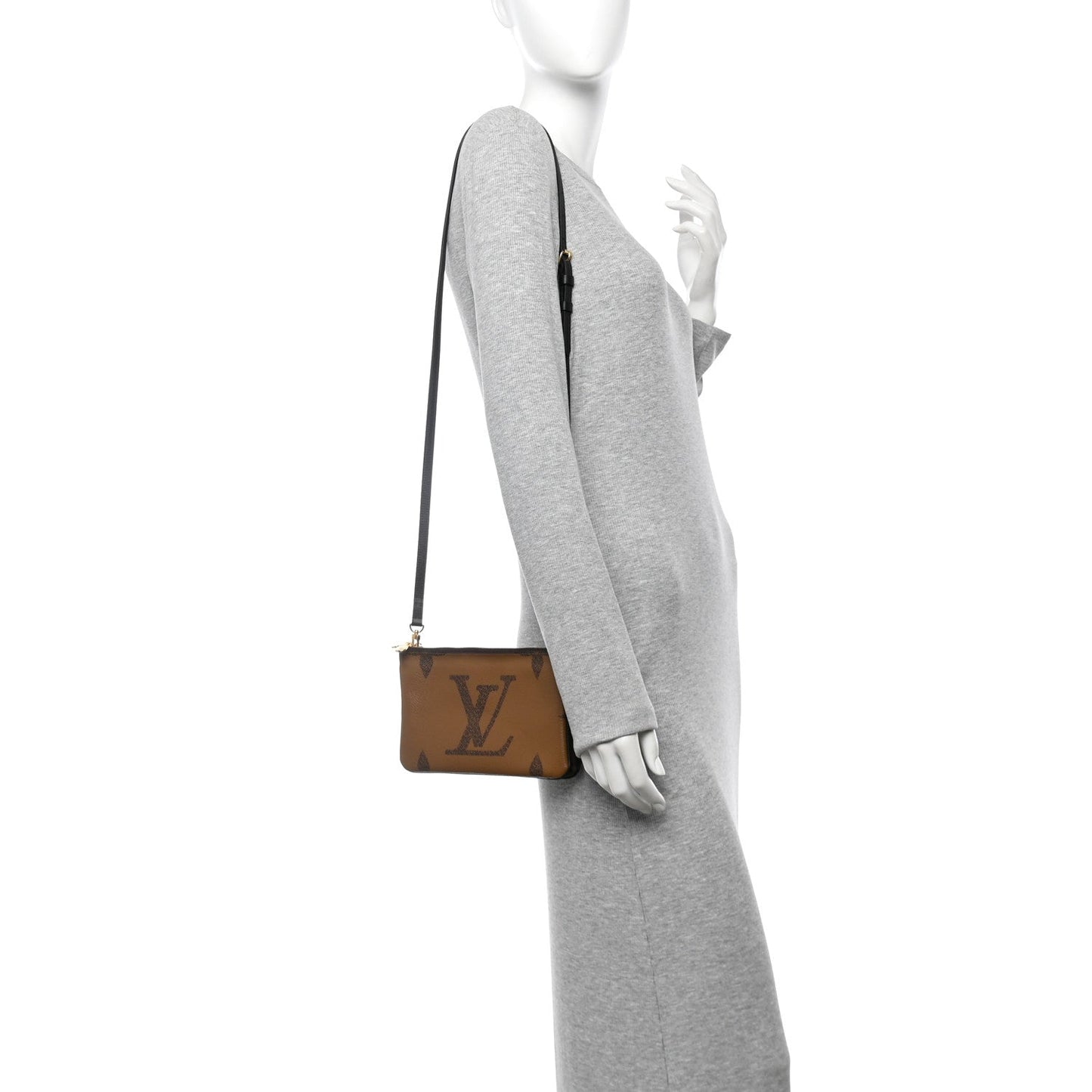 Reverse Monogram Giant Double Zip Pochette