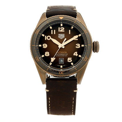 Bronze Calfskin 41mm Autavia Automatic Watch Brown WBE5191