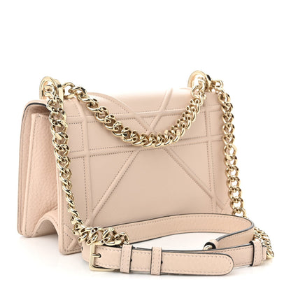 Grained Calfskin Small Diorama Flap Bag Nude