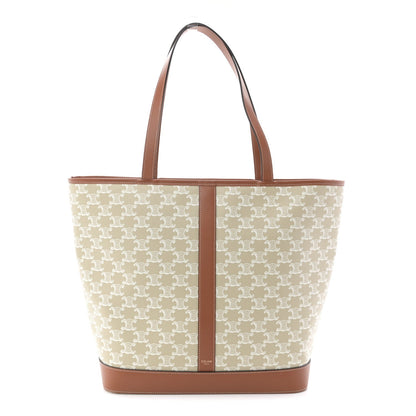Triomphe Canvas Calfskin Medium Cabas Bag Grege