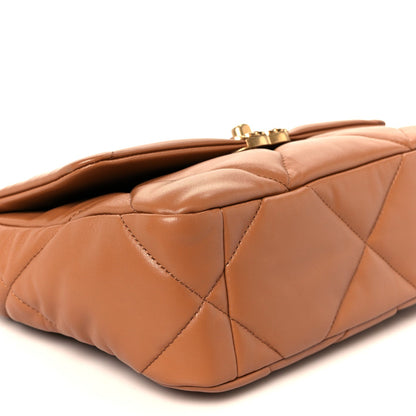 Lambskin Quilted Medium Chanel 19 Flap Brown