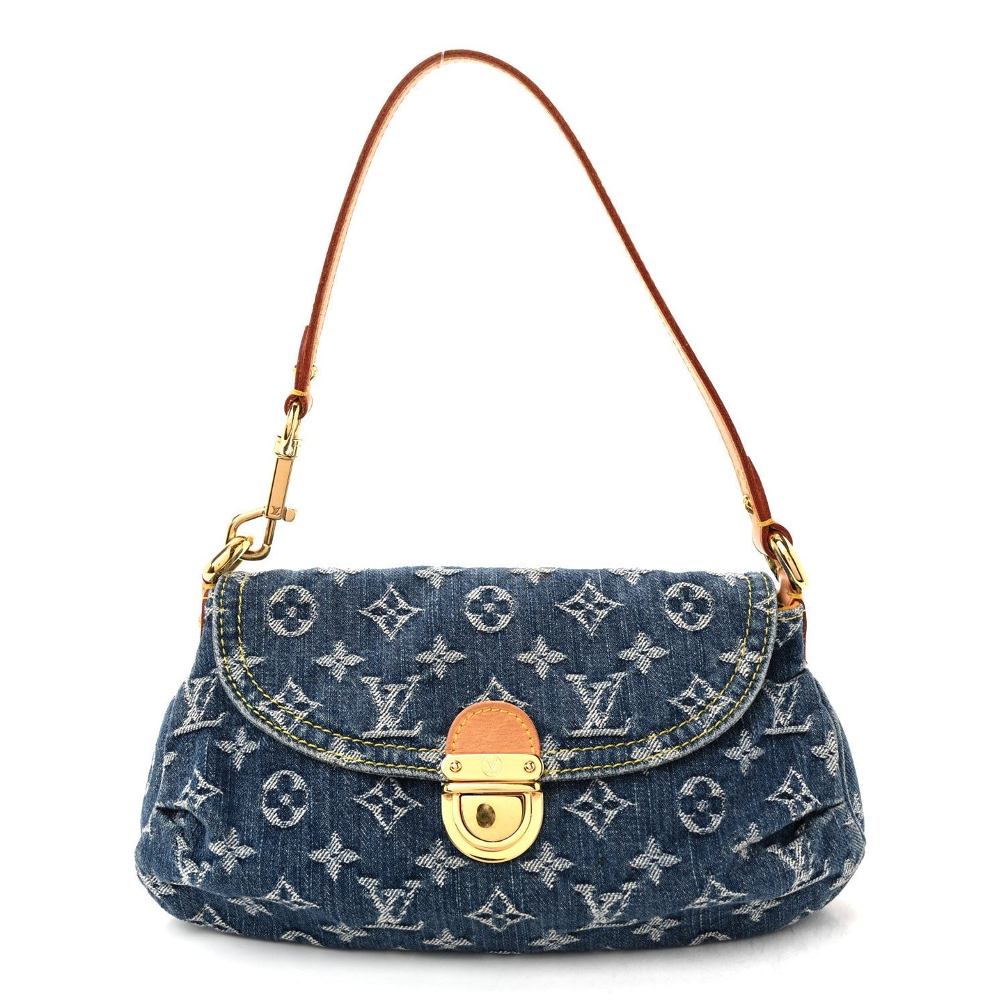 Monogram Denim Mini Pleaty Blue