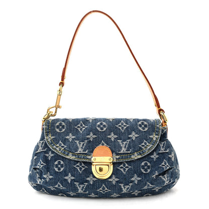 Monogram Denim Mini Pleaty Blue