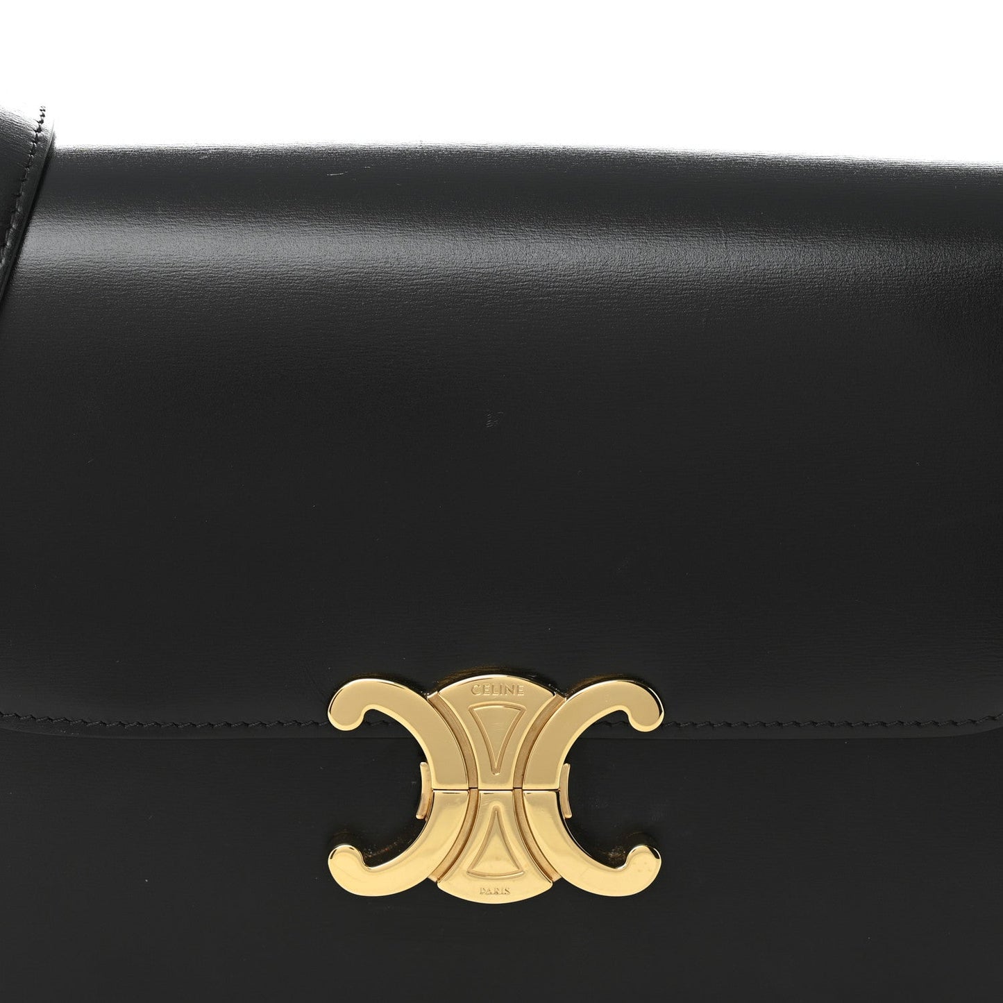 Shiny Calfskin Medium Triomphe Black