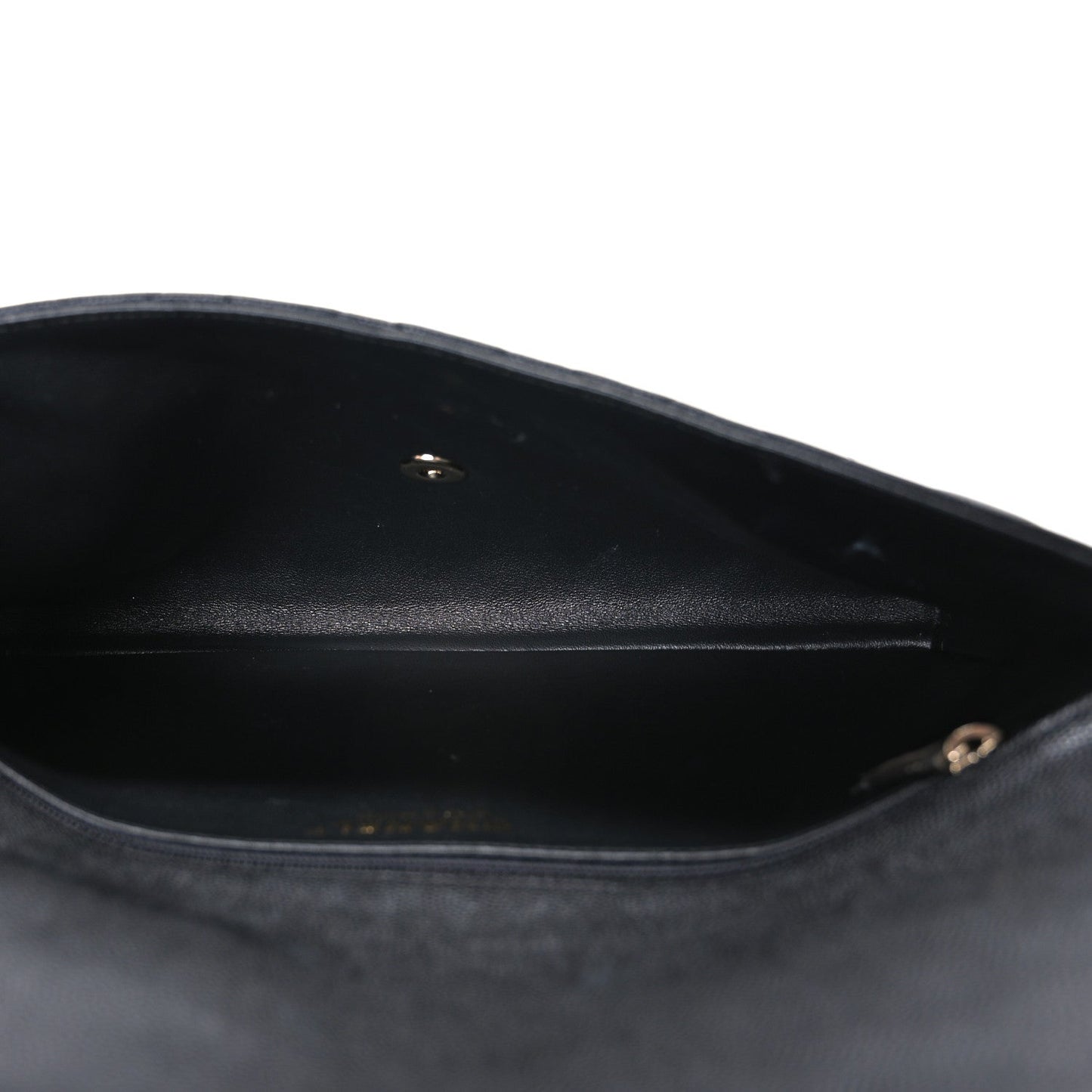Caviar Quilted Flap Clutch Black