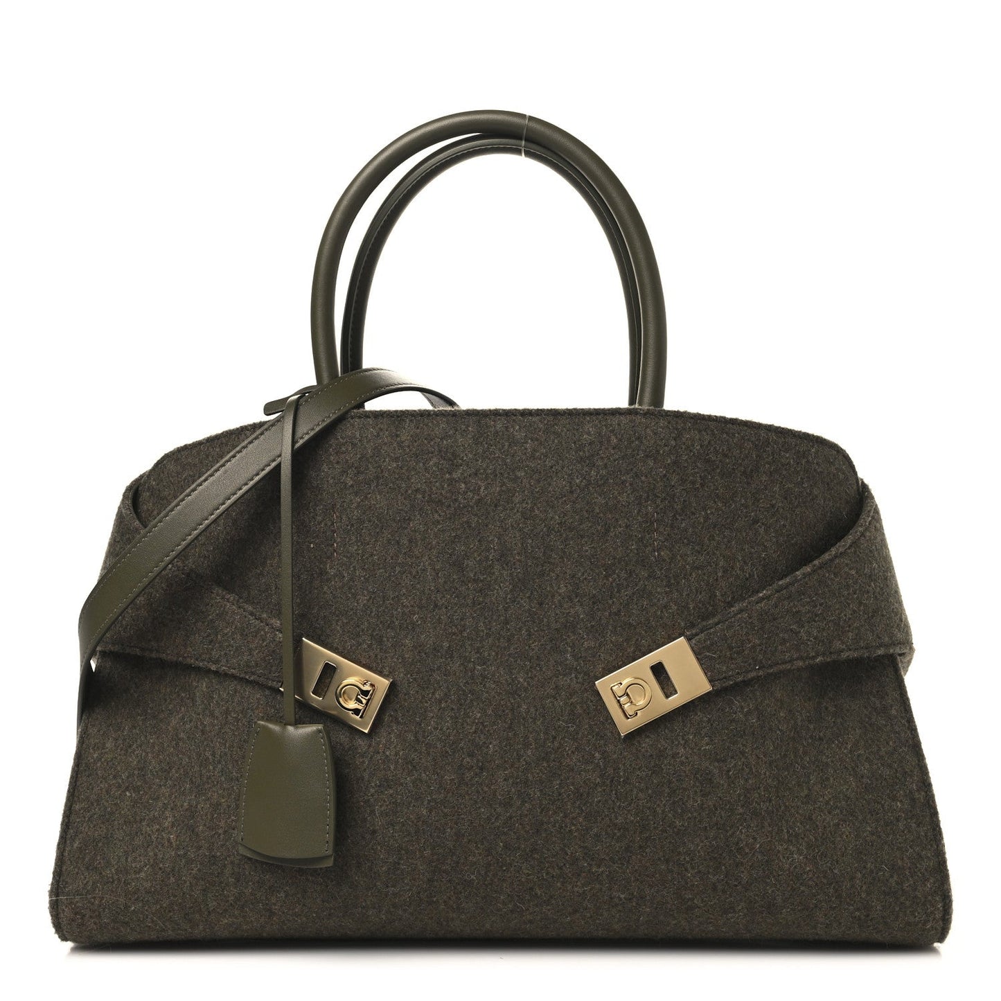 Wool Felt Medium Hug Bag New Olive