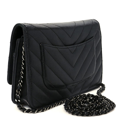 Sheepskin Chevron Reissue Wallet On Chain WOC So Black