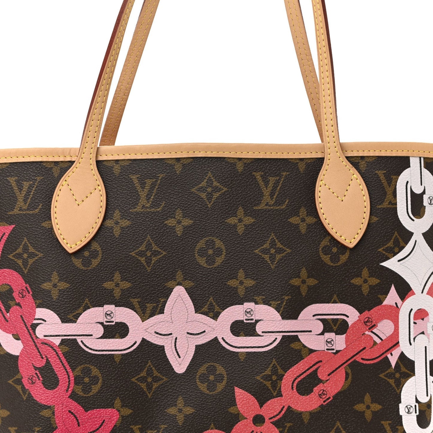 Monogram Bay Neverfull MM Rose Ballerine Poppy