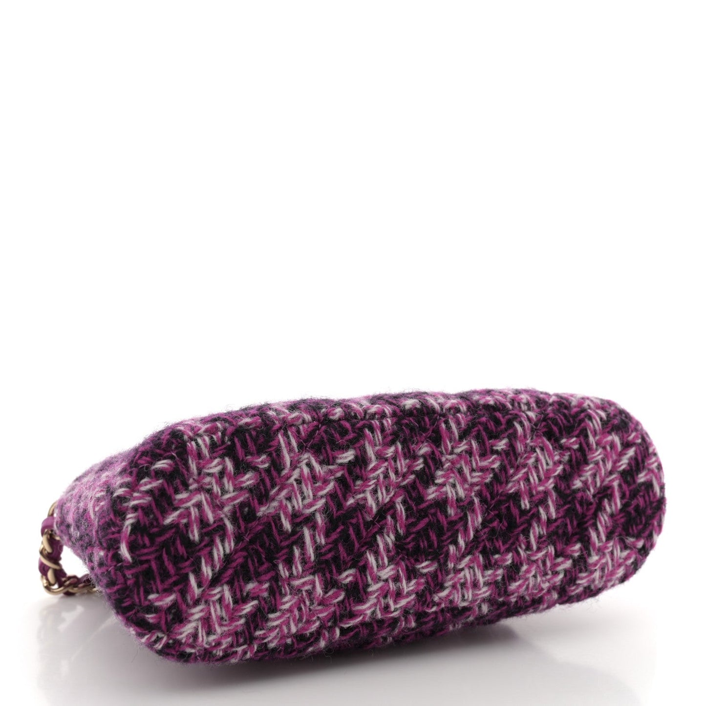 Tweed Quilted Mini Clutch With Chain Purple