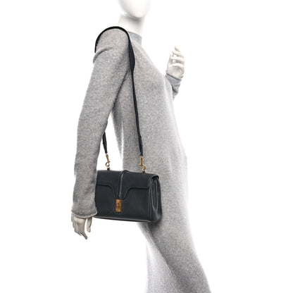 Grained Calfskin Teen Soft 16 Shoulder Bag Black