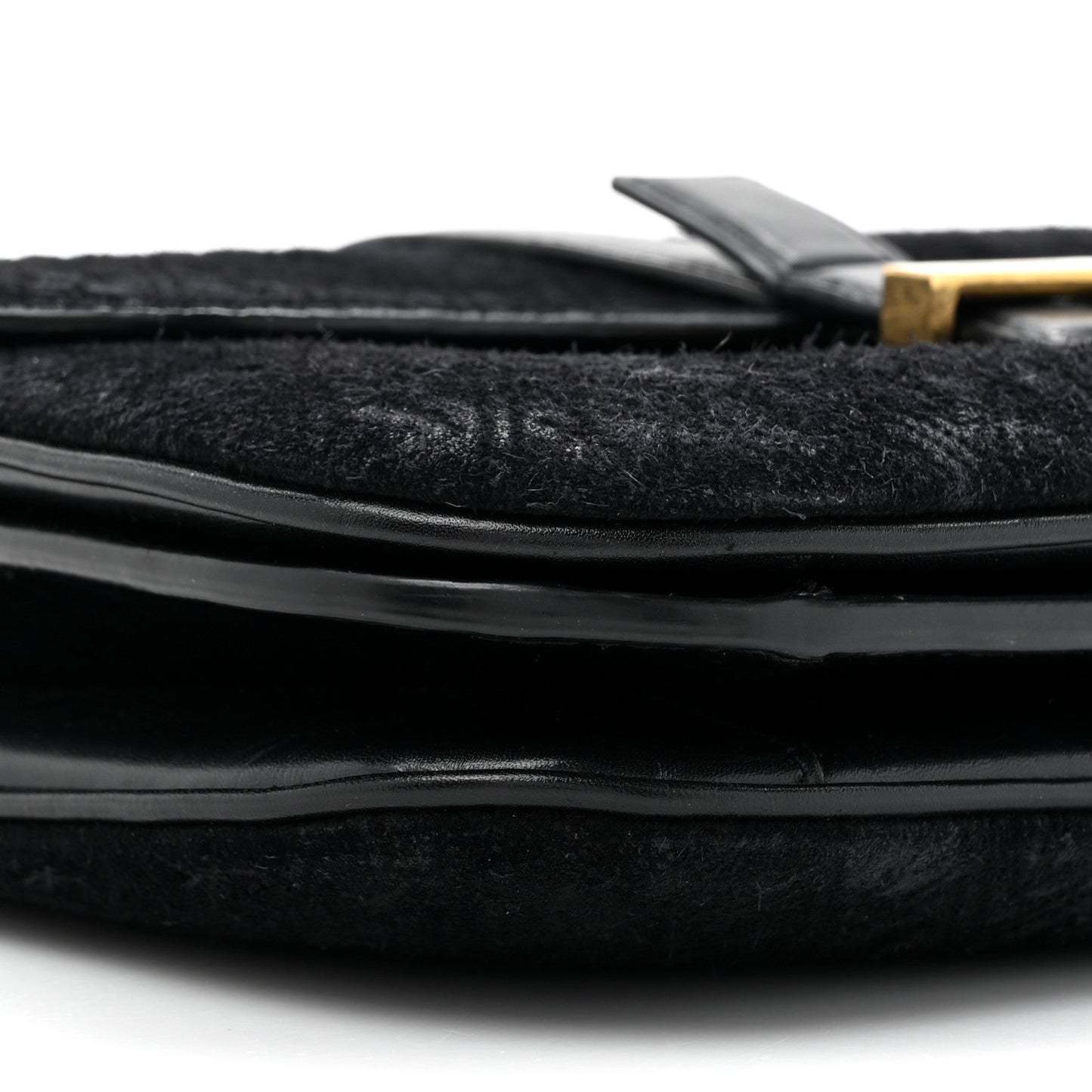 Suede All-Over Monogram Small Le Monogramme Satchel Black