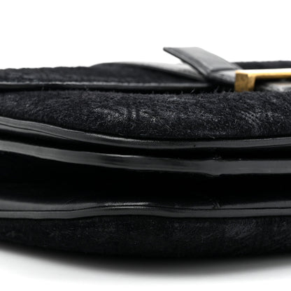 Suede All-Over Monogram Small Le Monogramme Satchel Black