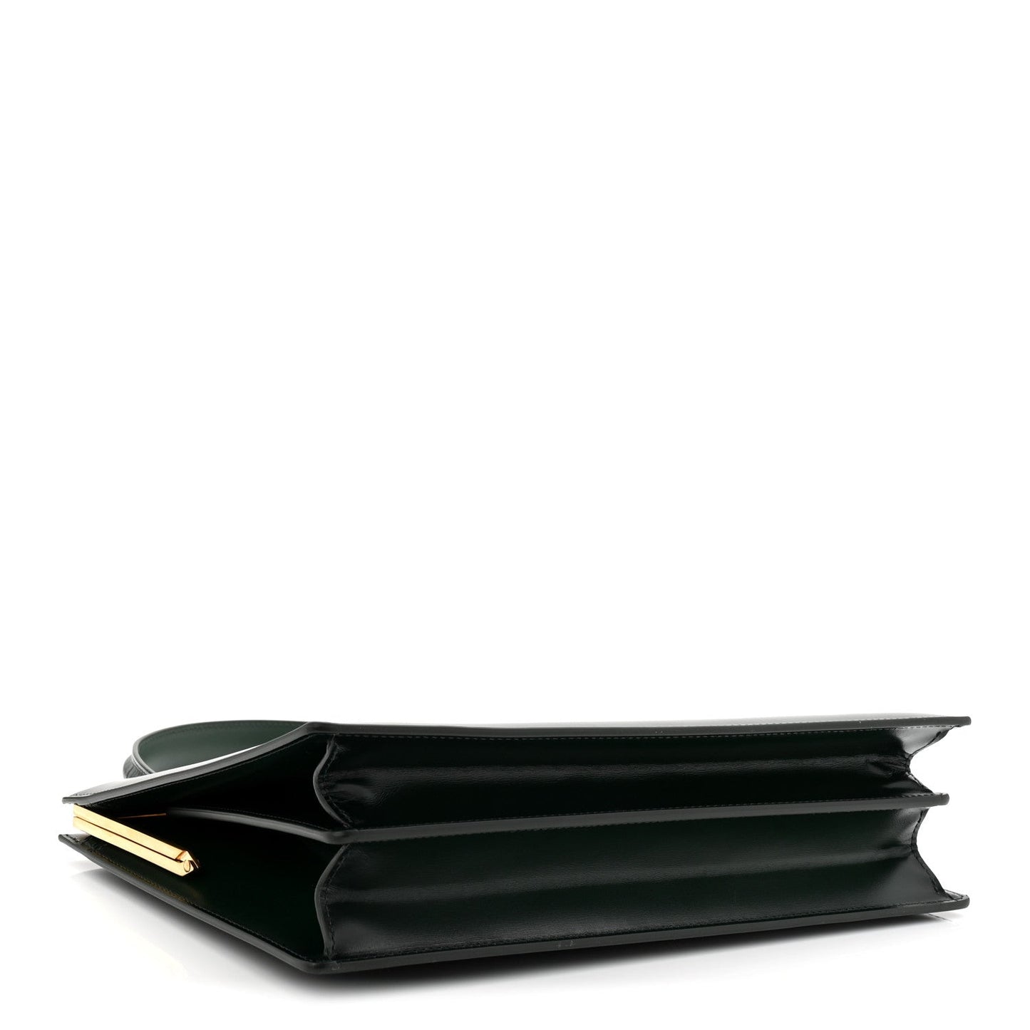 Patina Box Calfskin Medium Clasp Bag Dark Green