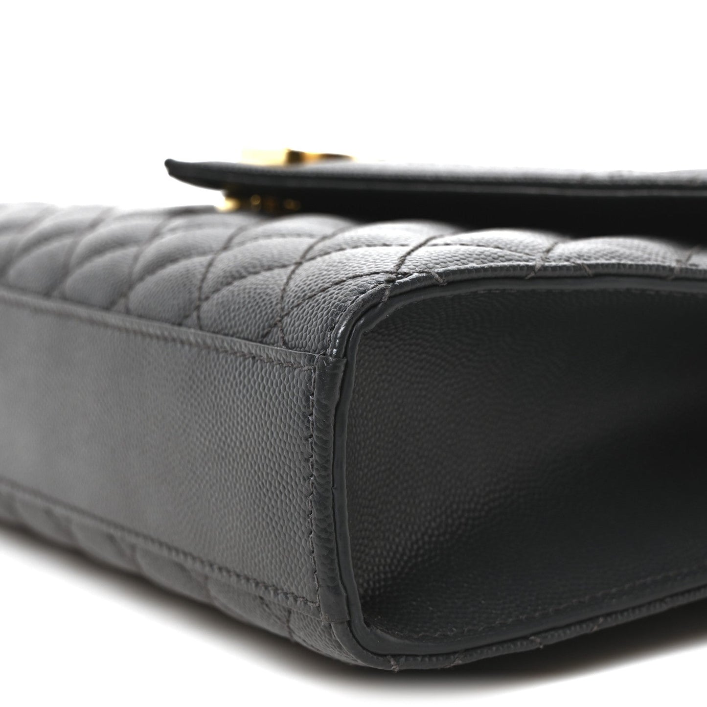 Grain De Poudre Textured Mixed Matelasse Triquilt Medium Monogram Satchel Dark Smog