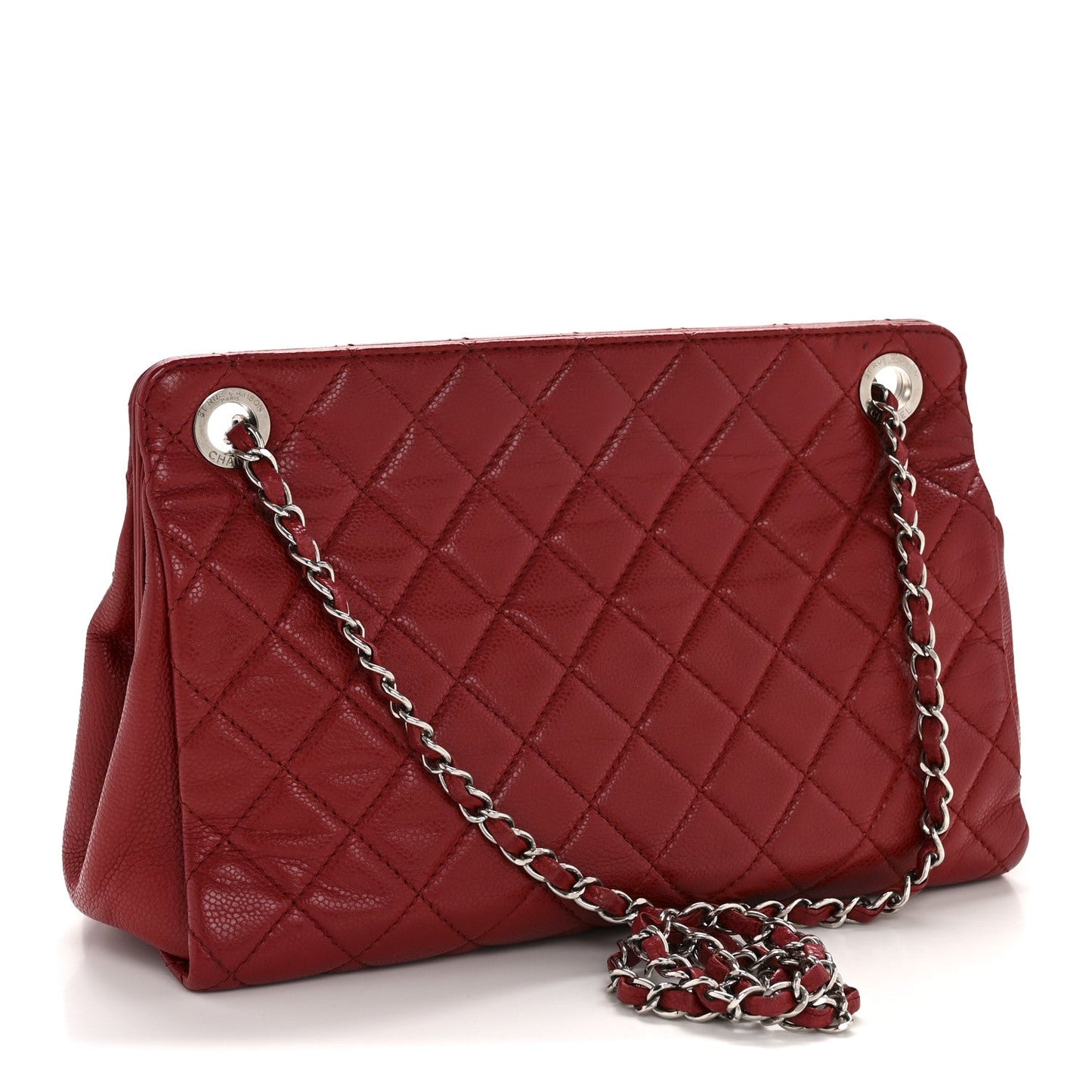 Caviar Quilted Timeless CC Shopping Tote Red