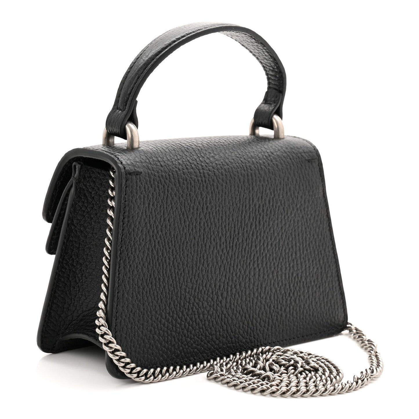 Dollar Calfskin Crystal Mini Dionysus Top Handle Bag Black Crystal