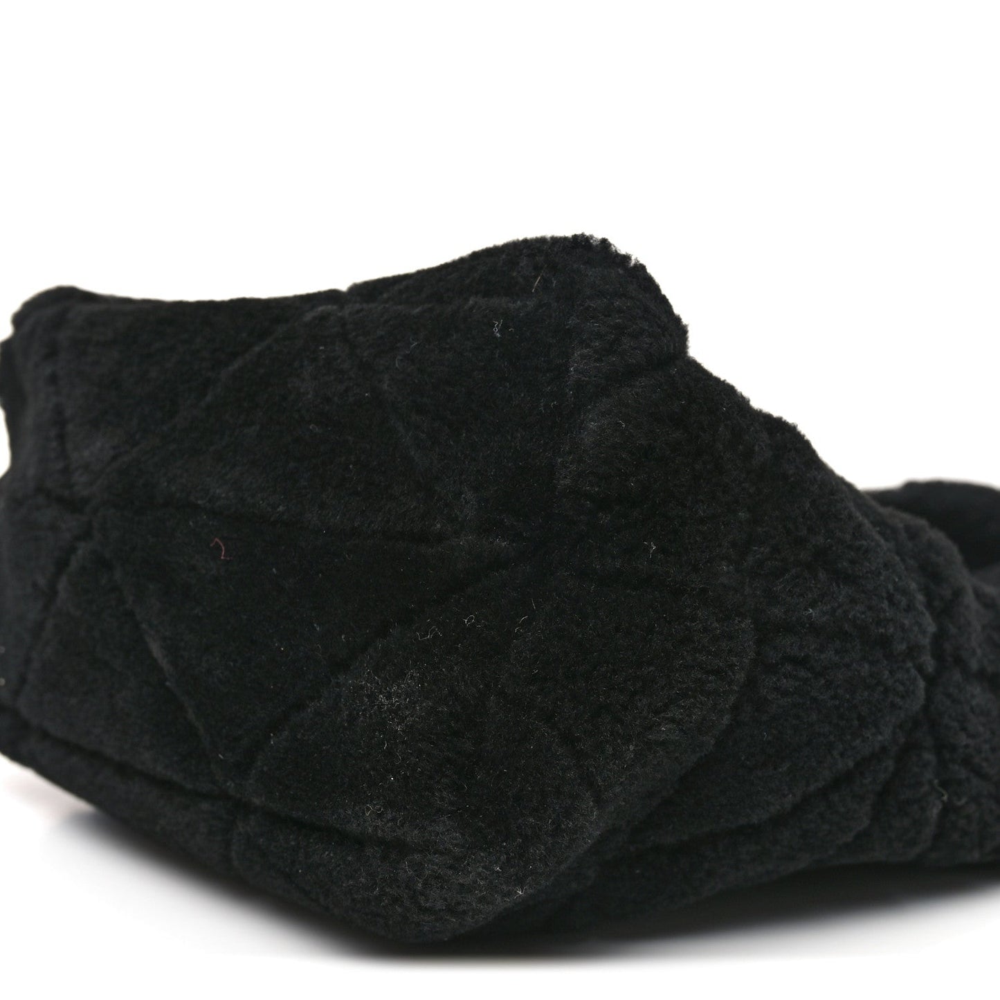 Shearling Nappa Triangle Quilted Patchwork System Tote Black