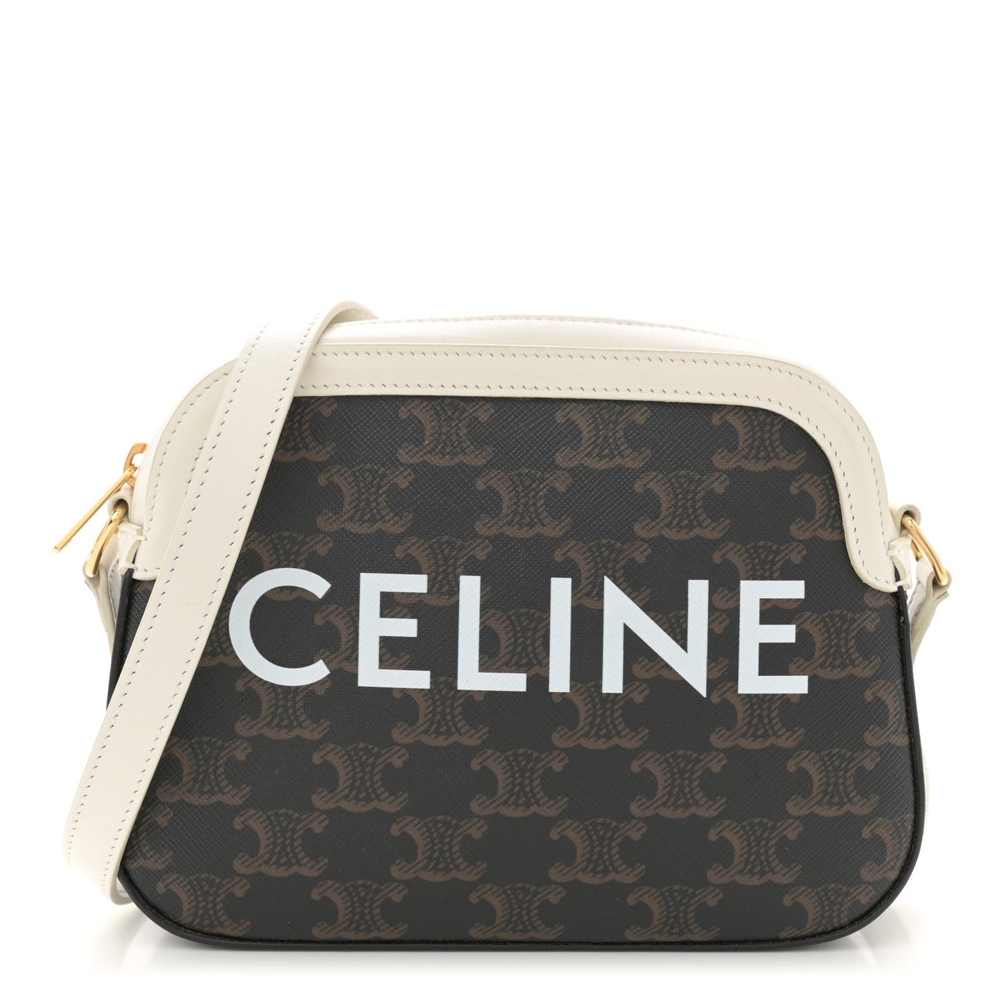 Triomphe Canvas Small Camera Bag White