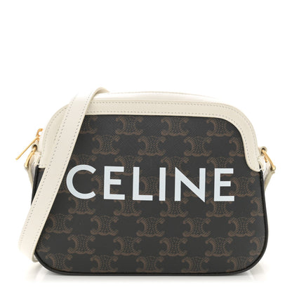 Triomphe Canvas Small Camera Bag White