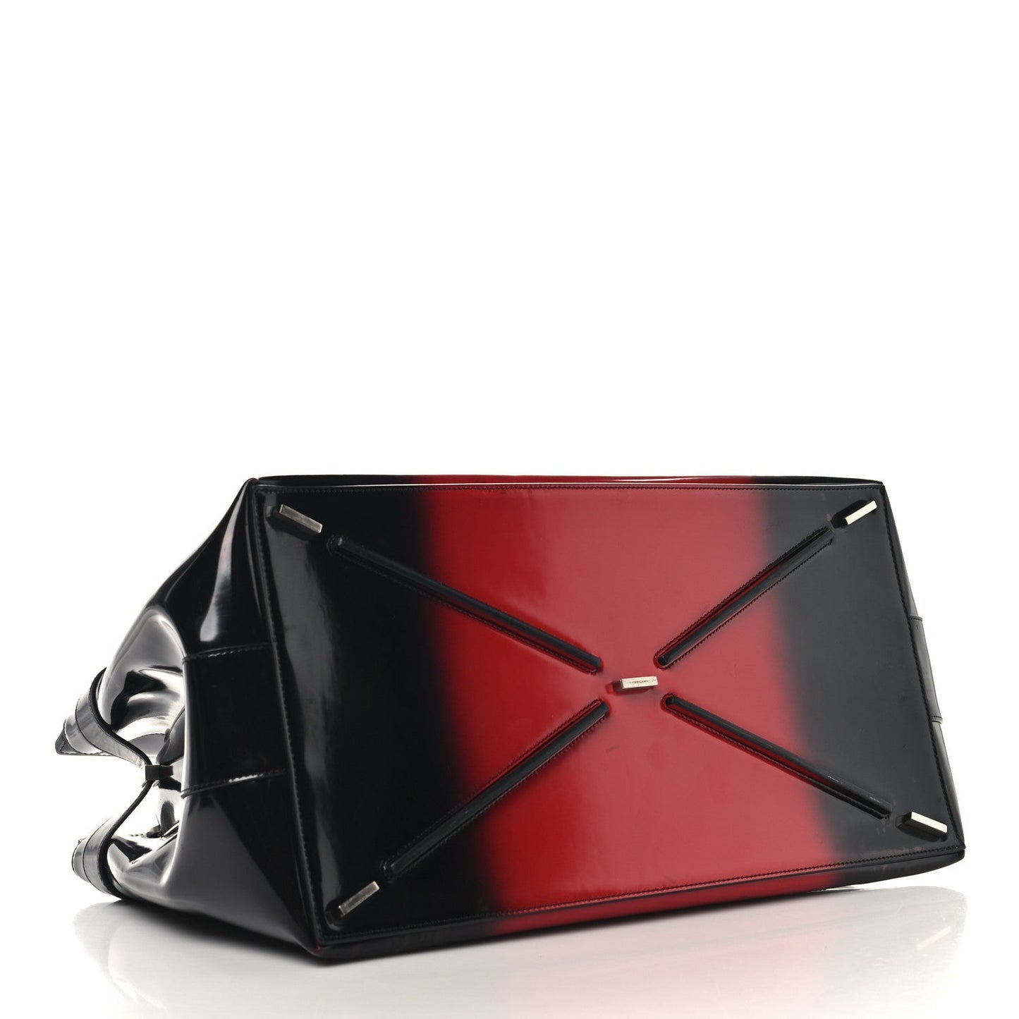 Smooth Airbrushed Calfskin XL Gancini Buckles Tote Bag Flame Red Black