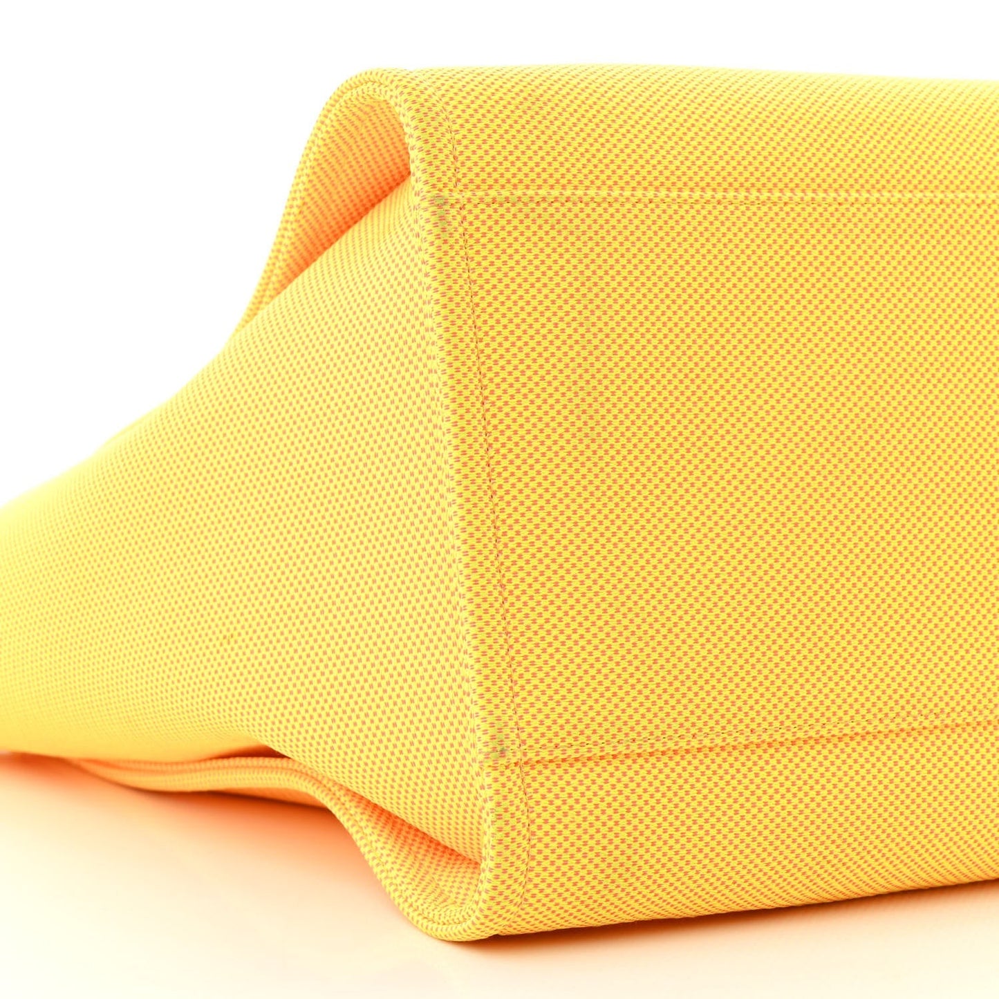 Mixed Fibers Calfskin Deauville Medium Tote Yellow Orange
